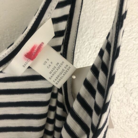 H&M striped spaghetti strap V-Neck casual dress size S. New with tags - Picture 3 of 5